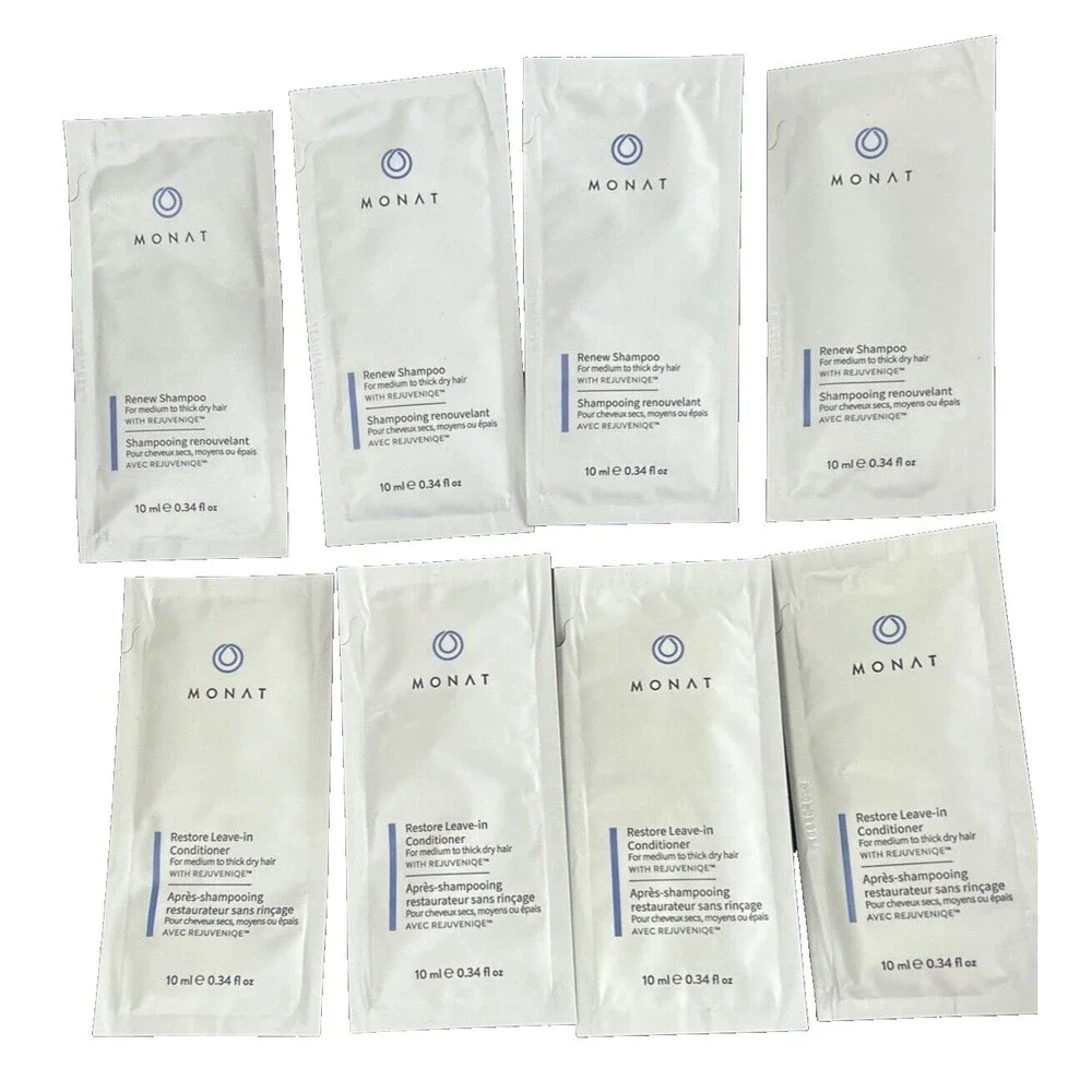 MONAT  Lot/Bundle of 20 Samples of Hair Care and Skin Care & Monat Carrying Case